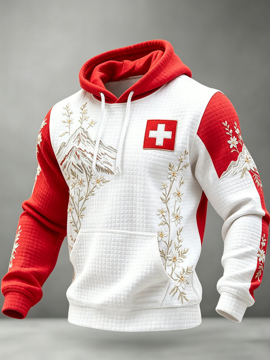 Langärmliges Sweatshirt für Herren mit weißem und weißem Kunstdruck