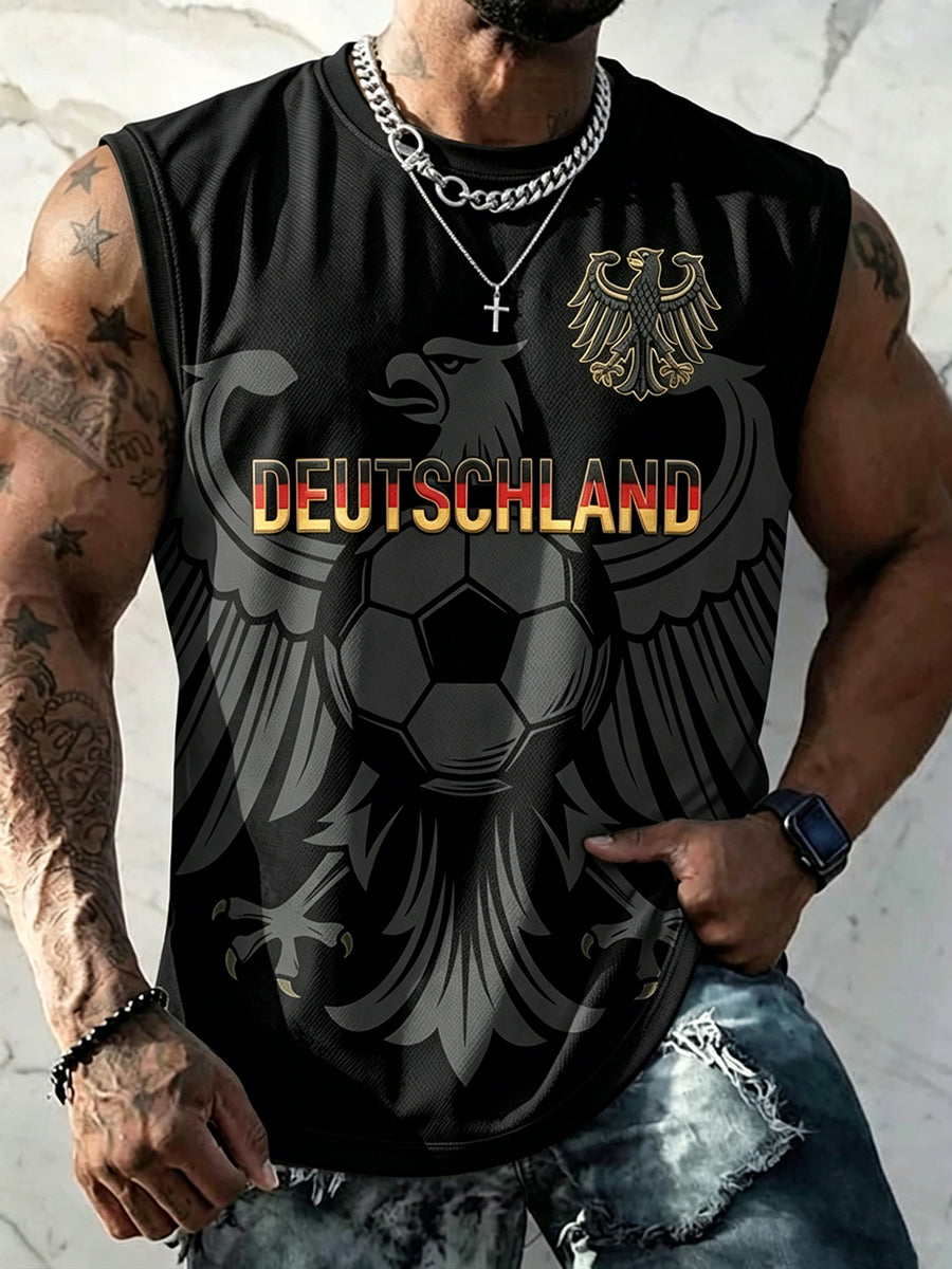 Herren Deutscher Fußballfan 2026 Print Weste Top