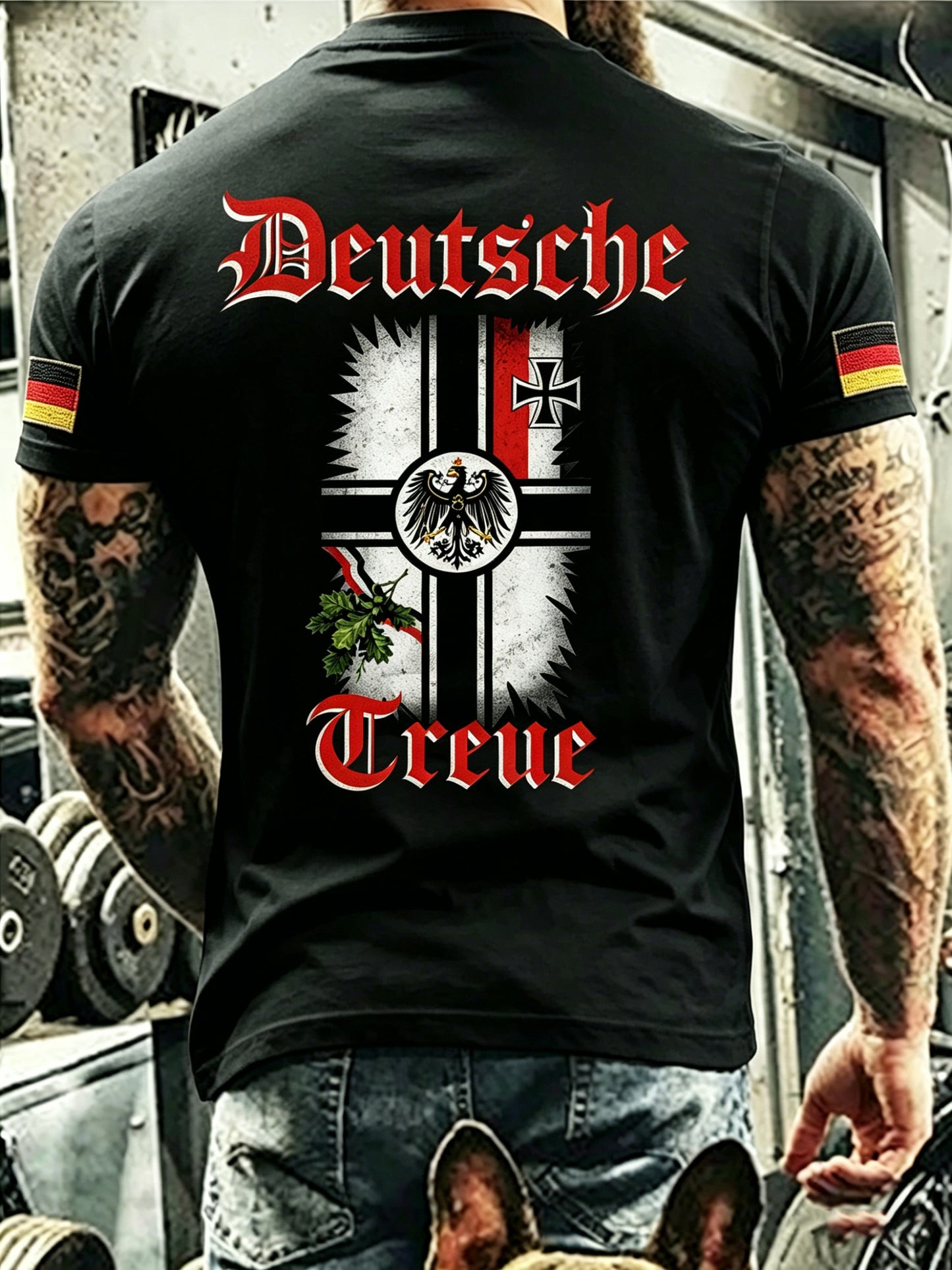 Herren-Casual-T-Shirt mit vintage-gewaschenem Print