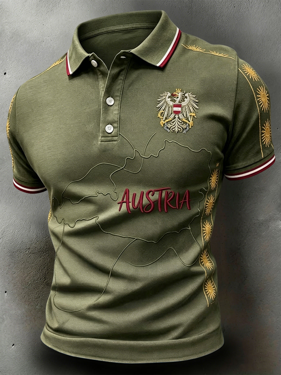 Vintage österreich isches lässiges Outdoor-Polo-Shirt