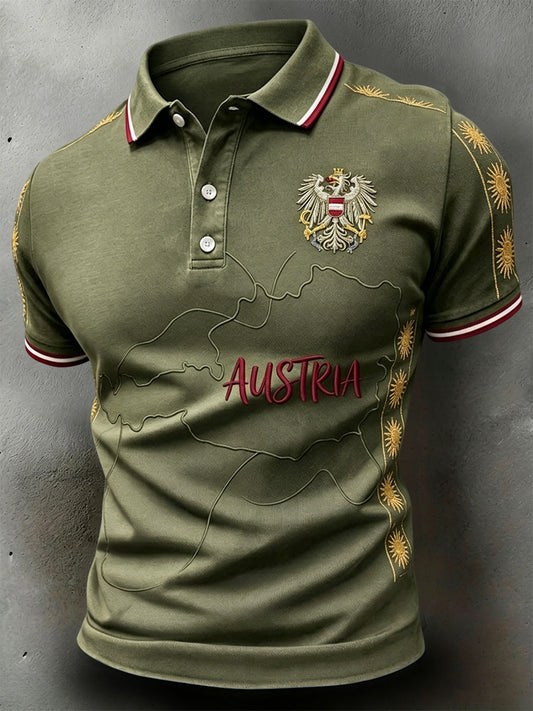 Vintage österreich isches lässiges Outdoor-Polo-Shirt