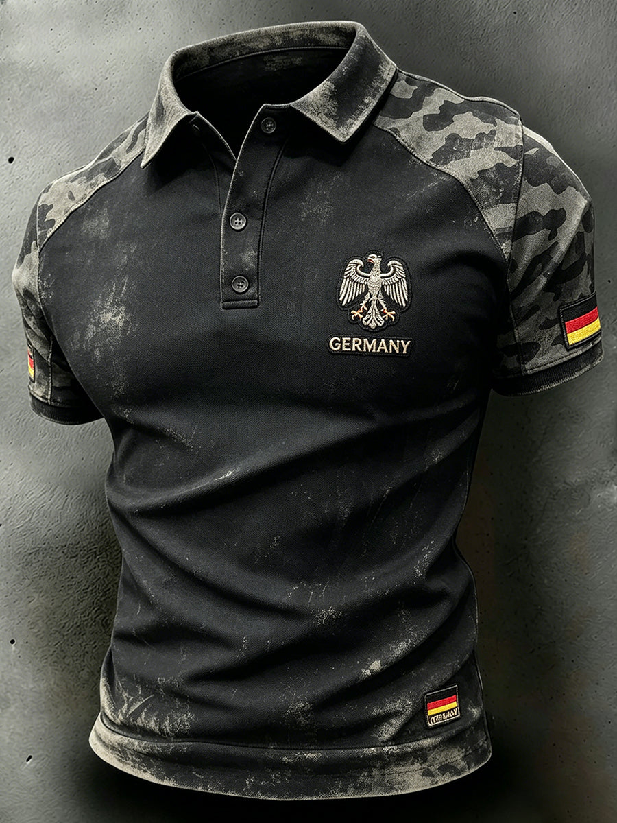 Künstlerisches Kurzarm-Polos hirt mit Tarnmuster für Männer