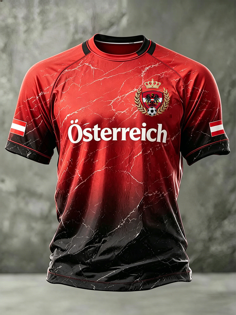 Herren-Top mit kurzen Ärmeln und Fußballmotiv-Print