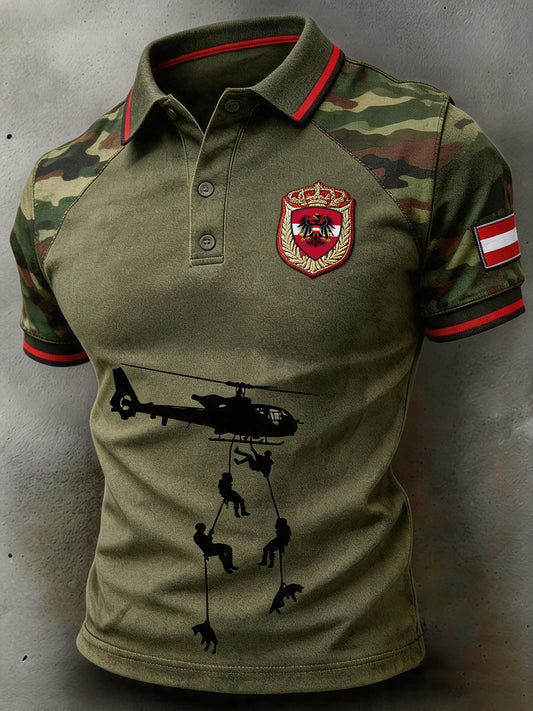 Kurzarm-Polo für Herren mit verzweifelter Tarnmuster