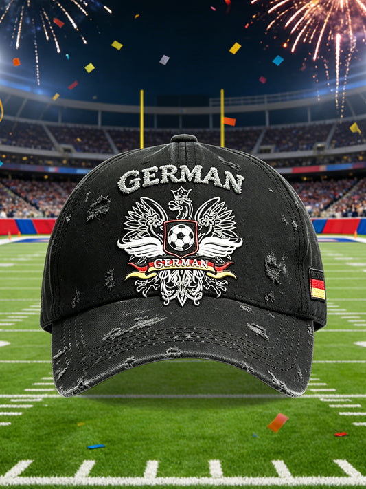 Schwarze deutsche Flagge Fußball-Print mit Kapuze Casual Hut