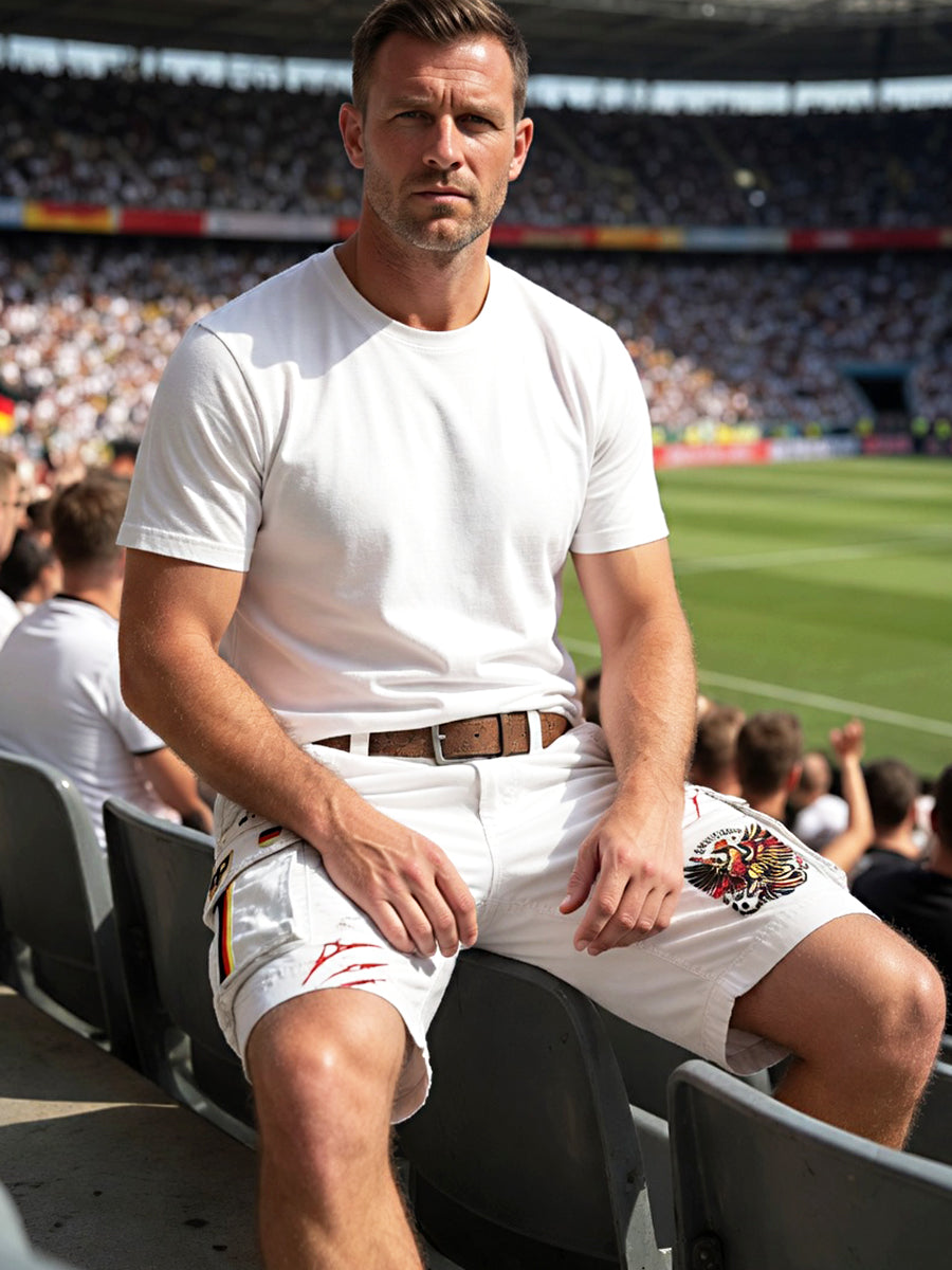 Männer deutsche Adler Fußball druck lässig Mode Arbeits shorts