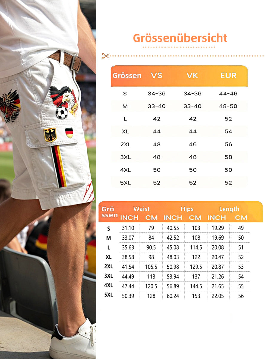 Männer deutsche Adler Fußball druck lässig Mode Arbeits shorts