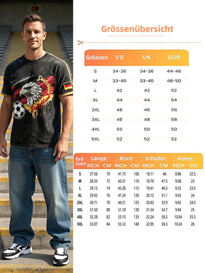Bedrucktes Vintage-Mode-T-Shirt mit lockem Kurzarm