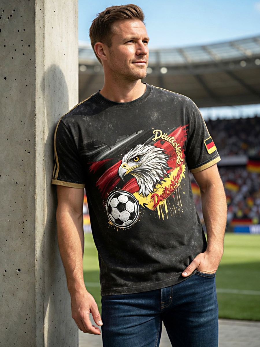 Bedrucktes Vintage-Mode-T-Shirt mit lockem Kurzarm