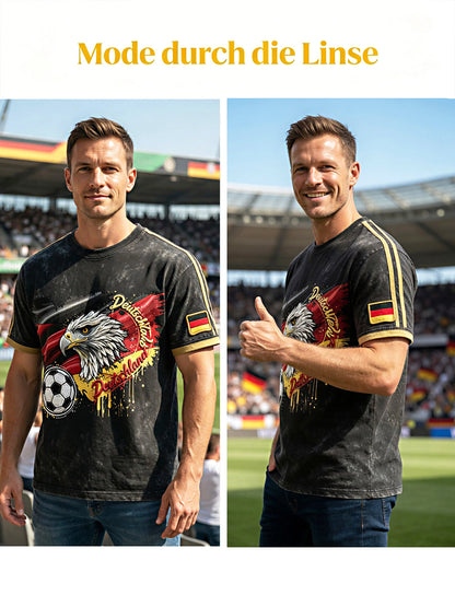 Bedrucktes Vintage-Mode-T-Shirt mit lockem Kurzarm
