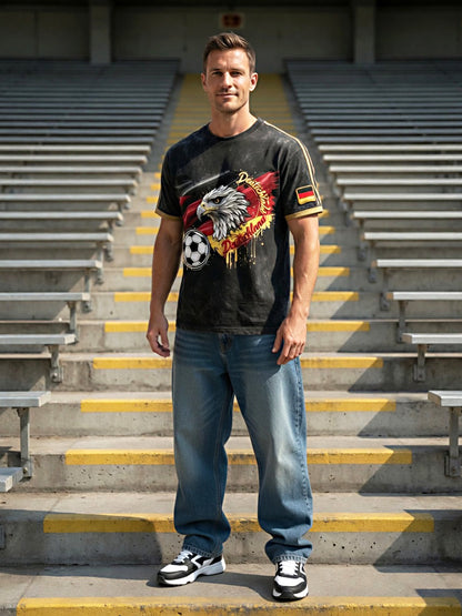 Bedrucktes Vintage-Mode-T-Shirt mit lockem Kurzarm