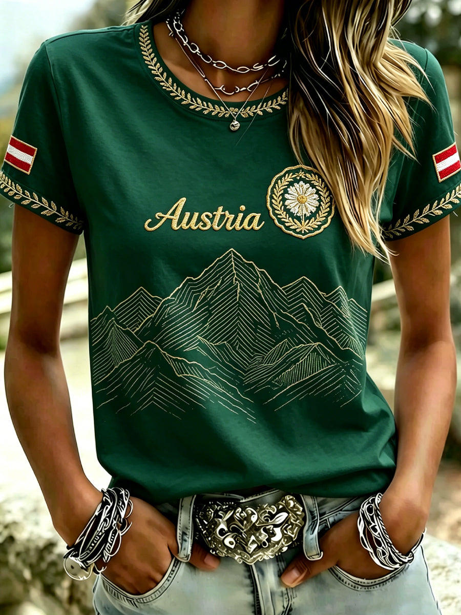 Damen-T-Shirt aus Österreich mit kurzen Ärmeln