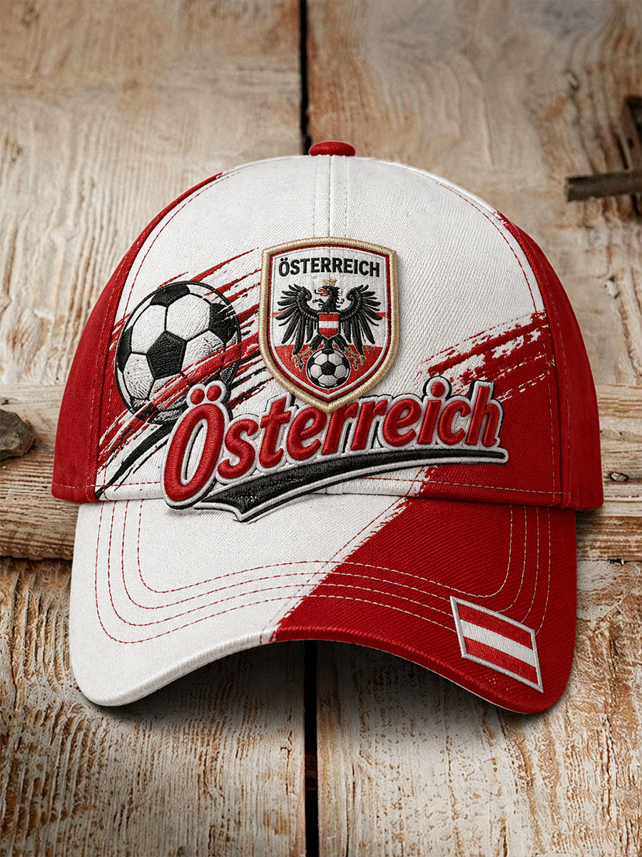 Retro Print Freizeit hut mit Fußball-Elementen