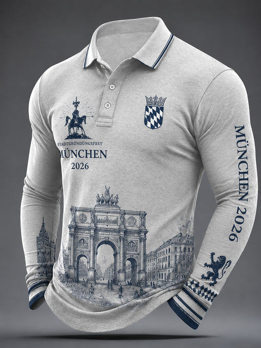 Herren-Shirt mit München-Stadtgründungsfest-2026-Print und langen Ärmeln