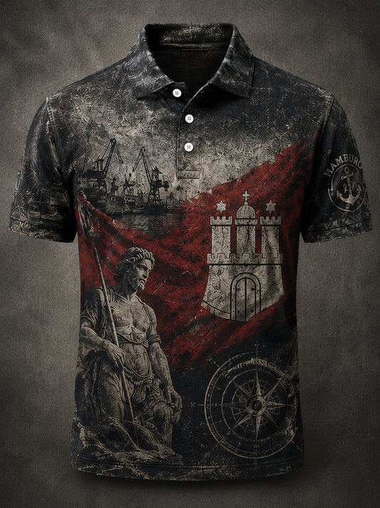 Herren Retro Hamburg City Harbour Shirt