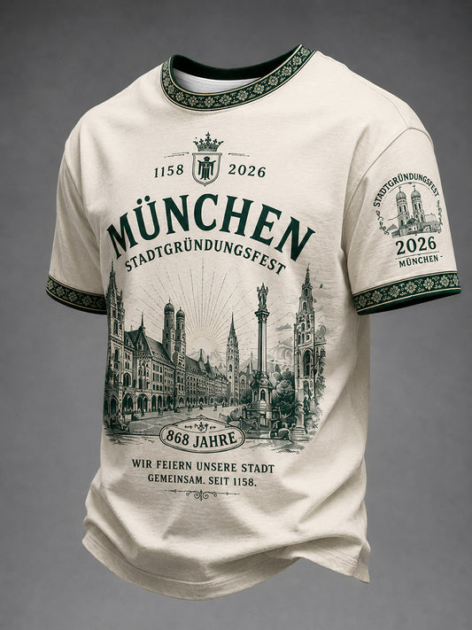 Herren München Stadt gründungsfest Print Casual T-Shirt