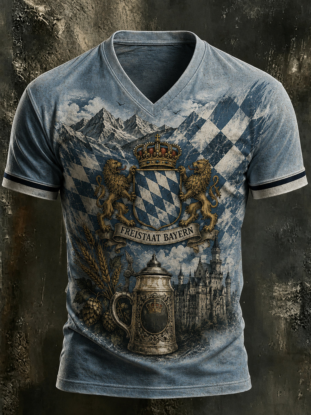 Bayern bedrucktes Kurzarm-T-Shirt für Männer