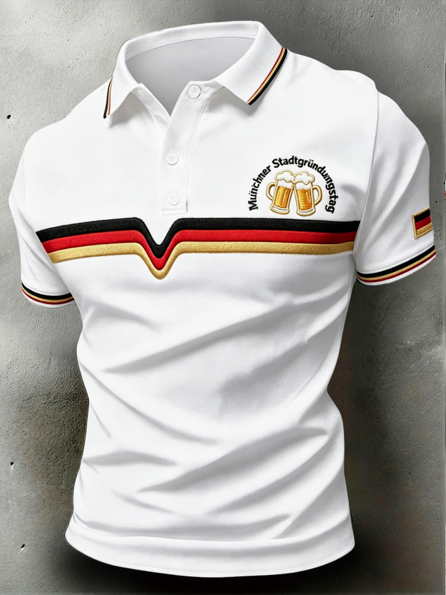 Weißes, München gestreiftes, lässiges Polos hirt für Männer