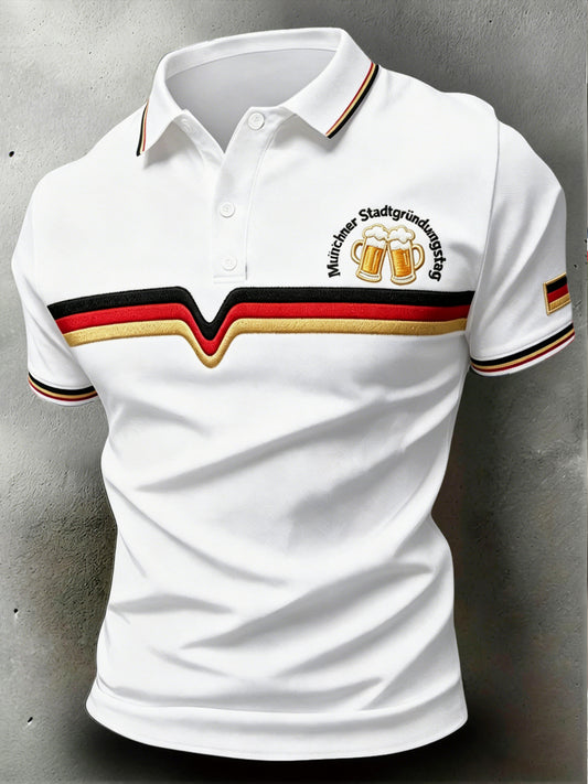 Weißes, München gestreiftes, lässiges Polos hirt für Männer
