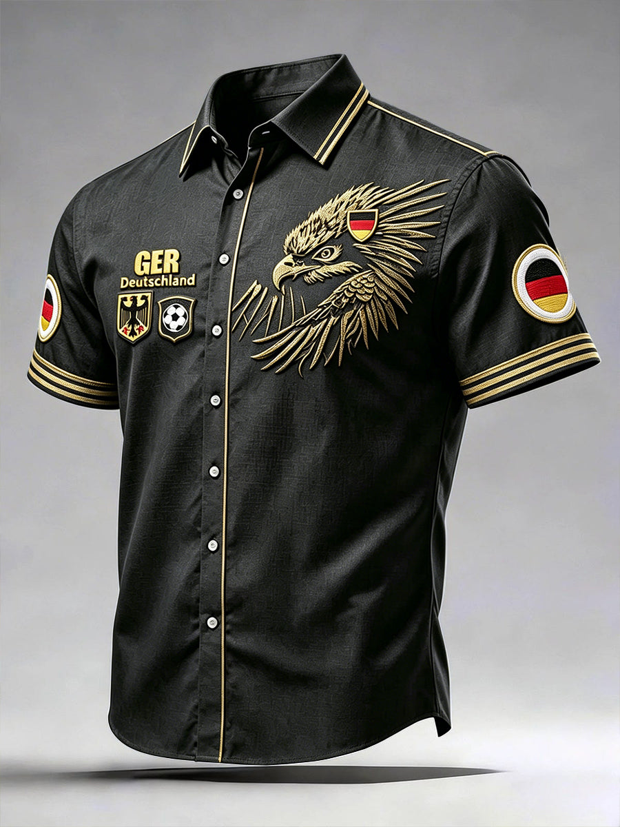 Herren Deutscher Adler Graffiti Fußball druck Lässiges Kurzarm hemd