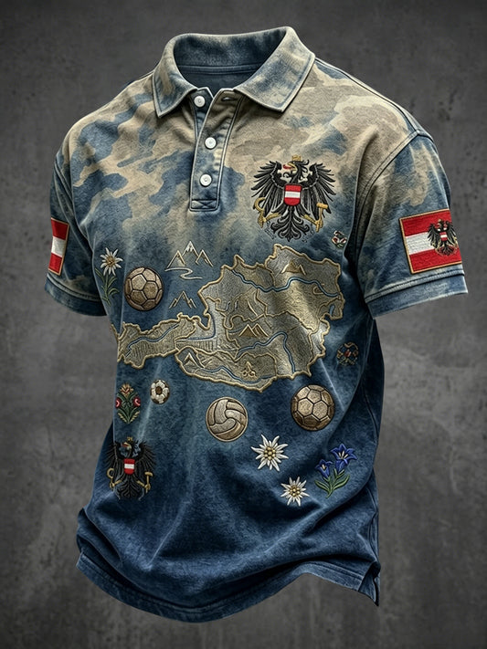 Retro österreich ische Tarnung Gradienten lässiges Polos hirt