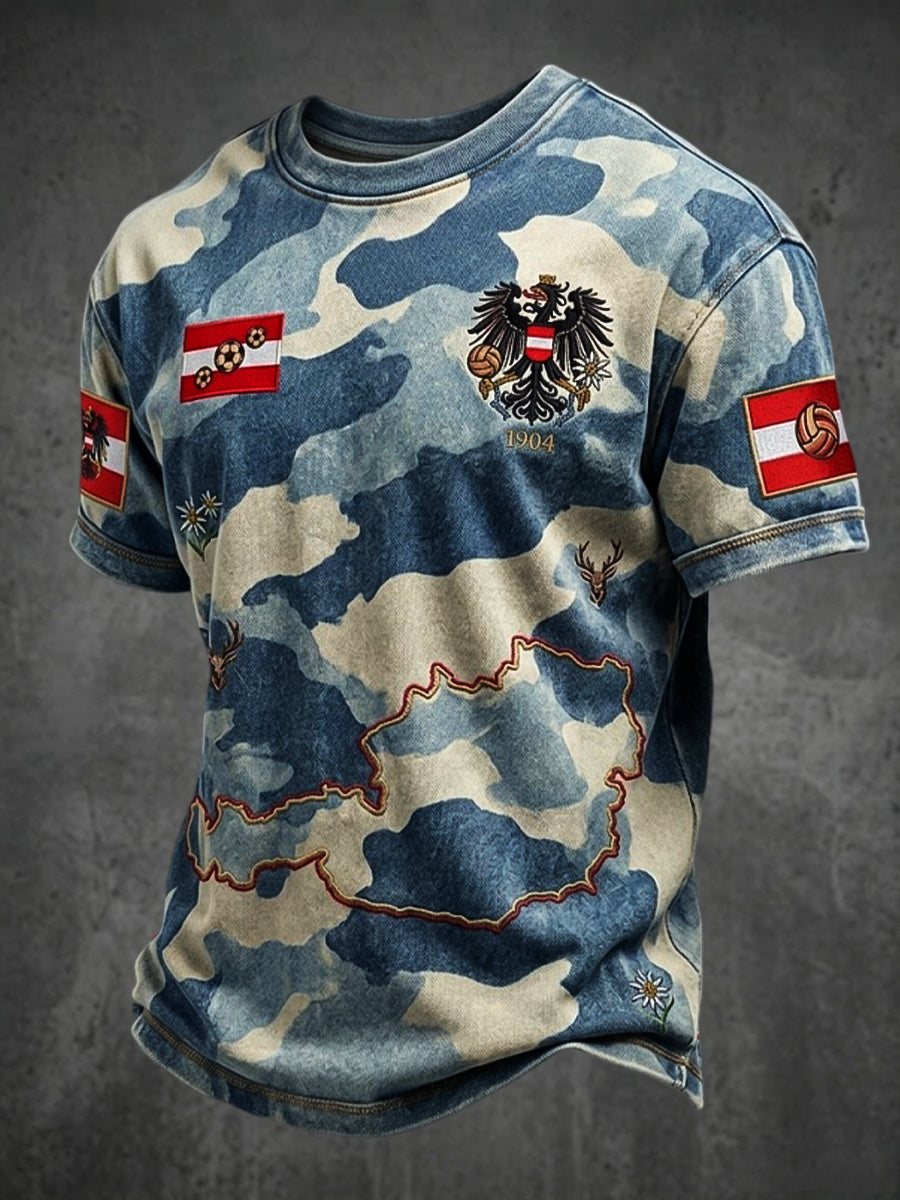 Vintage österreich ische Tarnung lässig T-Shirt
