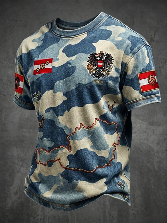 Vintage österreich ische Tarnung lässig T-Shirt
