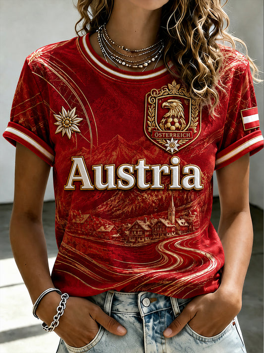 Damen-T-Shirt aus Österreich mit kurzen Ärmeln