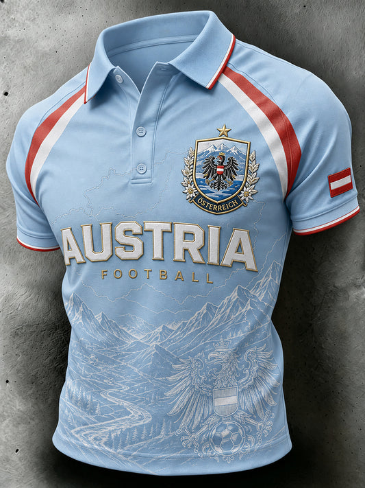 Herren-Poloshirt mit Österreich-Print