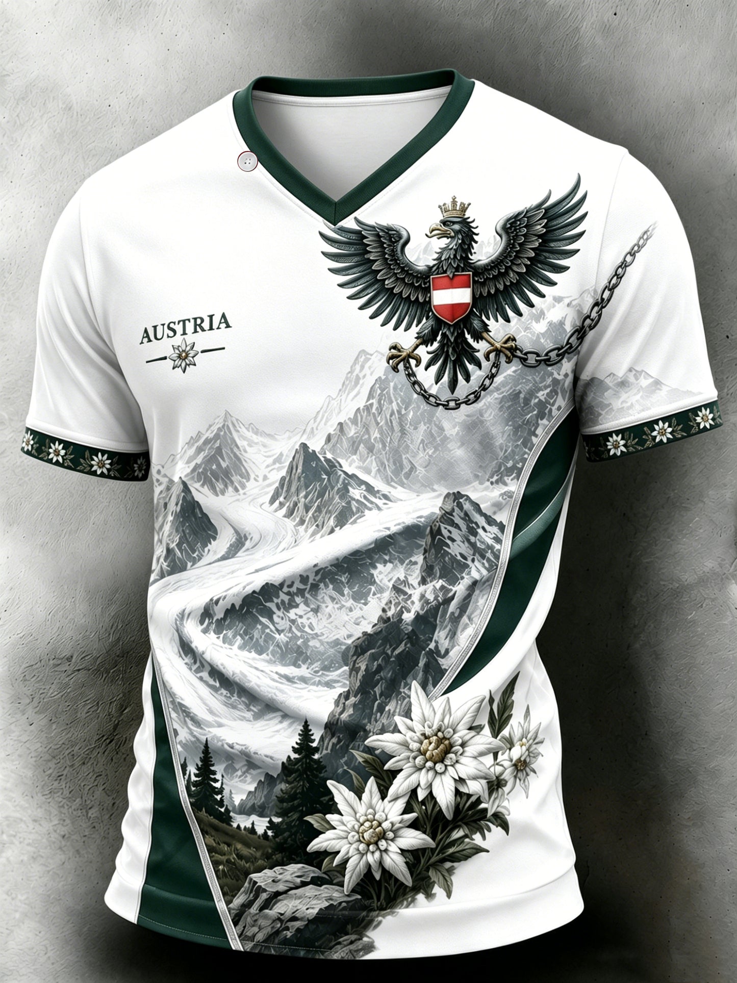 Herren-T-Shirt mit künstlerischem Aufdruck des österreichischen Nationalvogels (Jubel-Motiv)