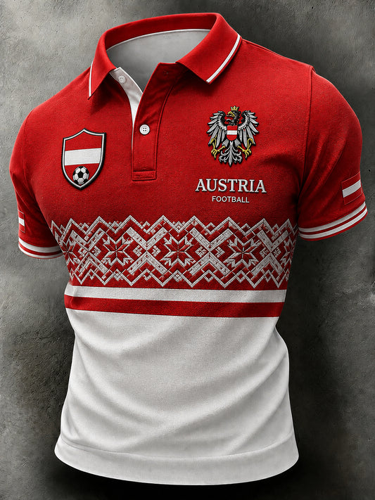 Retro-Österreichische Fußball-Fan‑Kunstdruck Lässiges Trikot