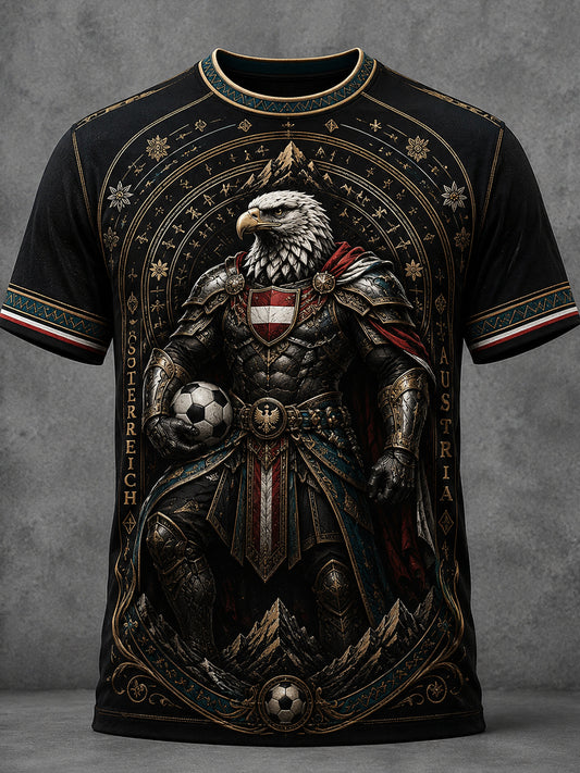 Retro-Österreichische Fußball-Fan‑Kunstdruck Lässiges Trikot