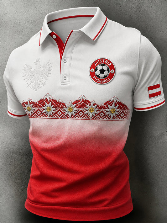 Retro-Österreichische Fußball-Fan‑Kunstdruck Lässiges Trikot