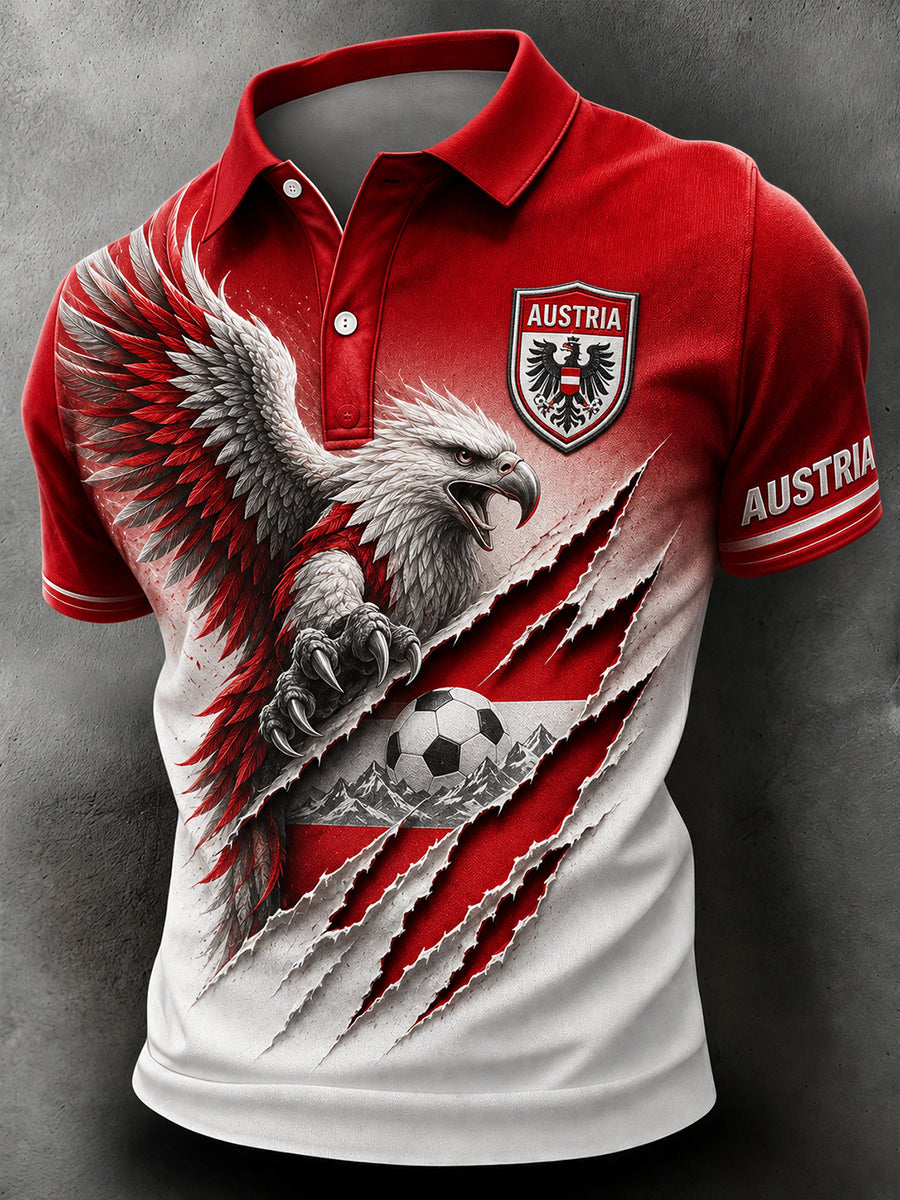 Retro-Österreichische Fußball-Fan‑Kunstdruck Lässiges Trikot