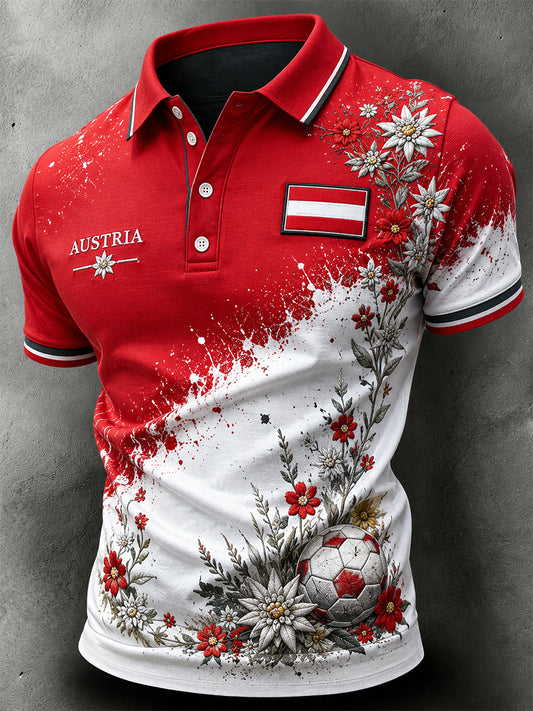 Retro Österreichi scher Fußballfan Kunstdruck Casual Jersey