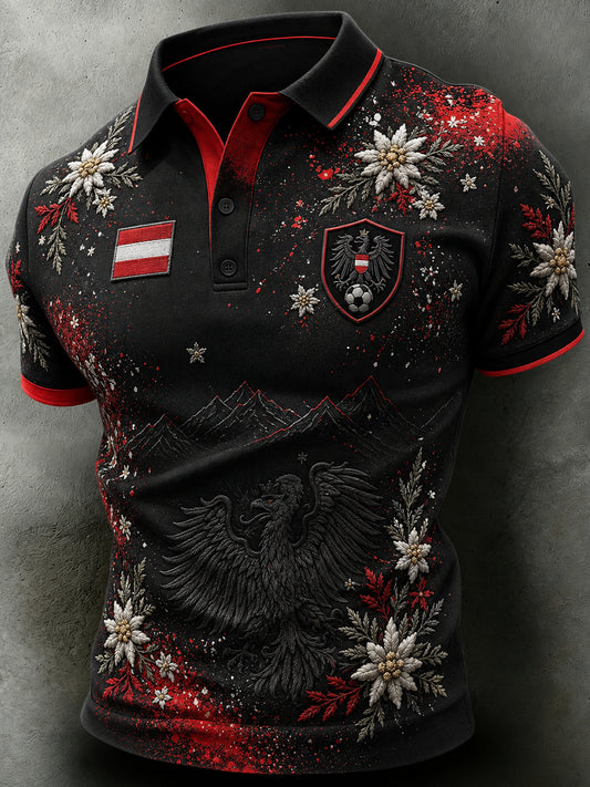 Retro-Österreichische Fußball-Fan‑Kunstdruck Lässiges Trikot
