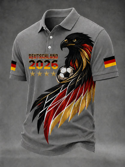 Herren-Fußballfan-T-Shirt mit deutschem Motiv, lässig geschnitten