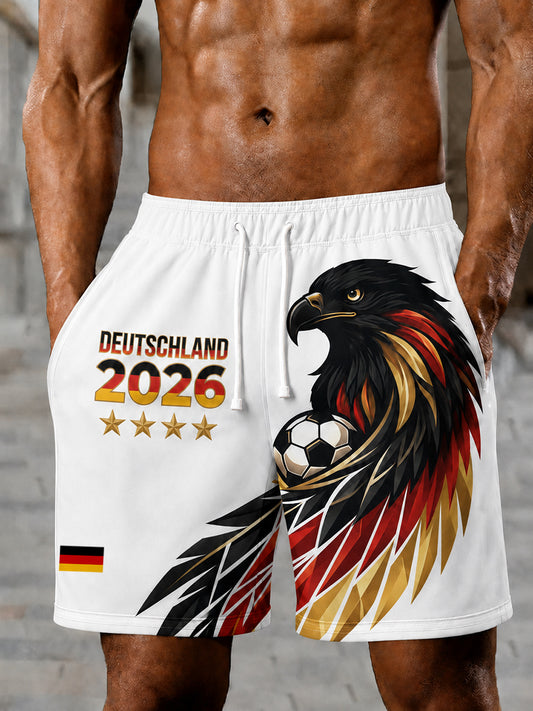 Herren deutscher Fußballfan bedruckte Freizeit shorts