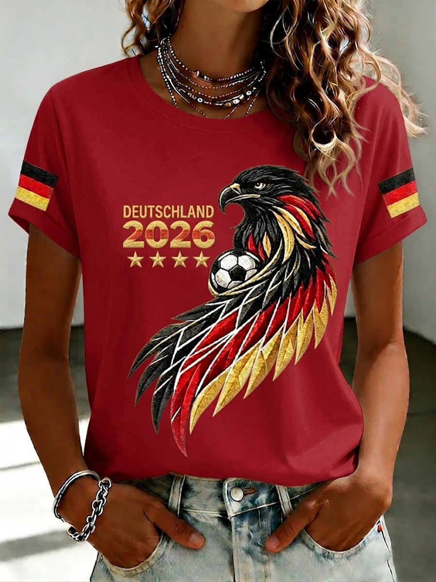Damen-T-Shirt mit Fußballfan-Print von Deutschland