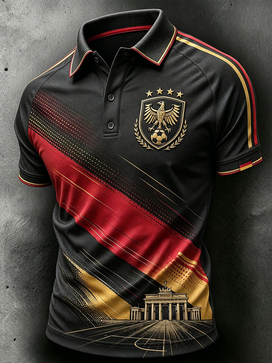 Männer Deutschland Fußball Print Polo Shirt