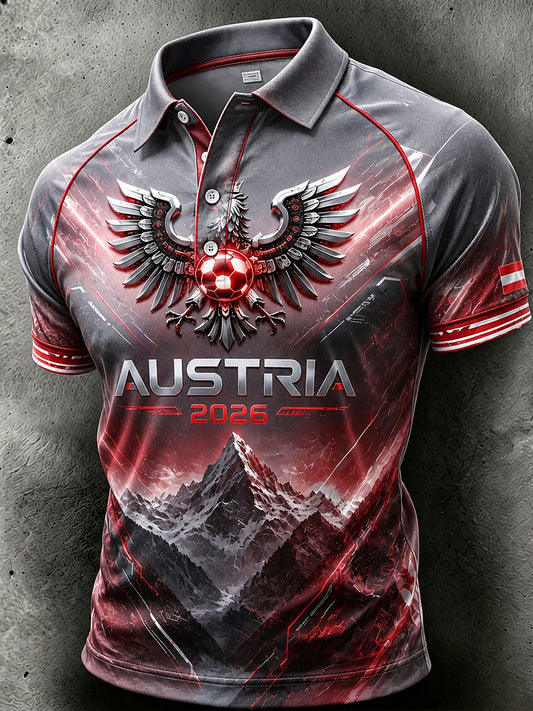Herren-Poloshirt mit Fußballmotiv aus Österreich