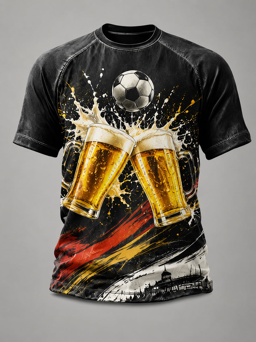 Männer deutscher Fußball und Bier Prost Grafik T-Shirt