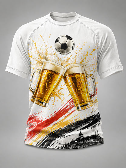 Männer deutscher Fußball und Bier Prost Grafik T-Shirt