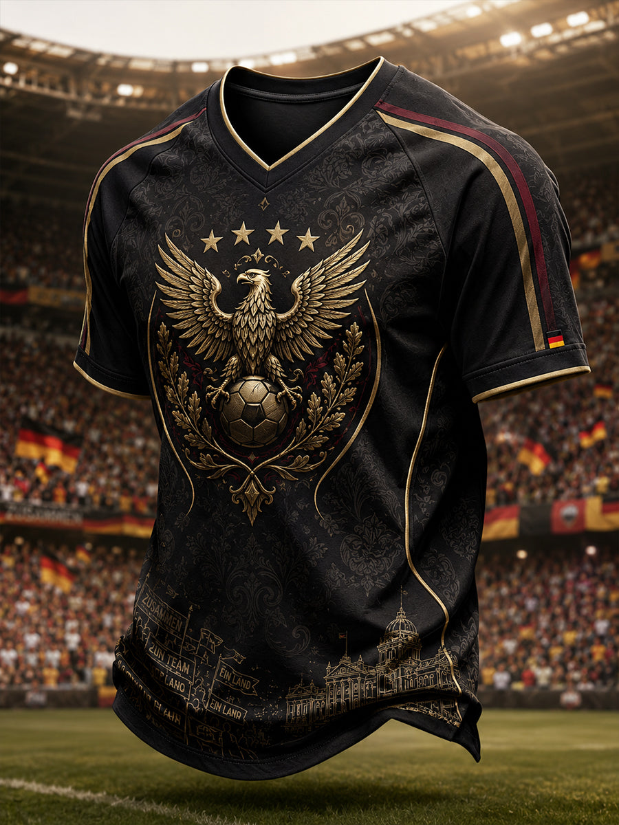 Herren-Fußball-V-Neck-T-Shirt aus Deutschland