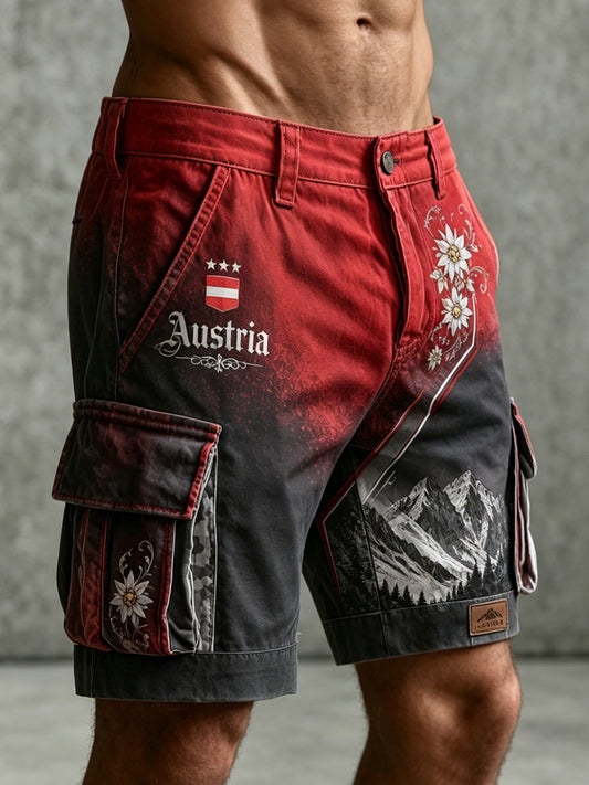 Herren-Shorts mit Edelweiß-Print aus den österreichischen Alpen