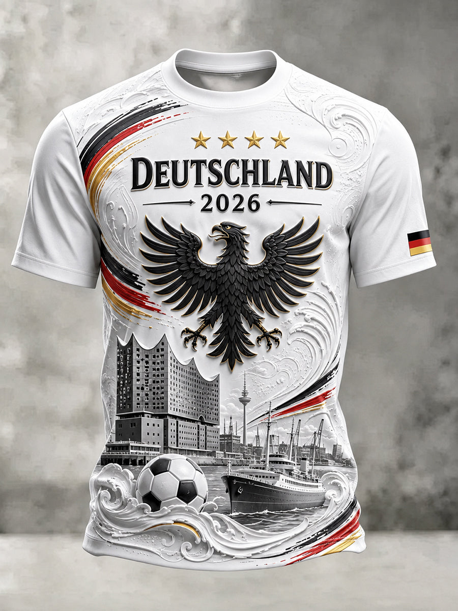 Herren-Fußballfan-T-Shirt mit Deutschland-Print