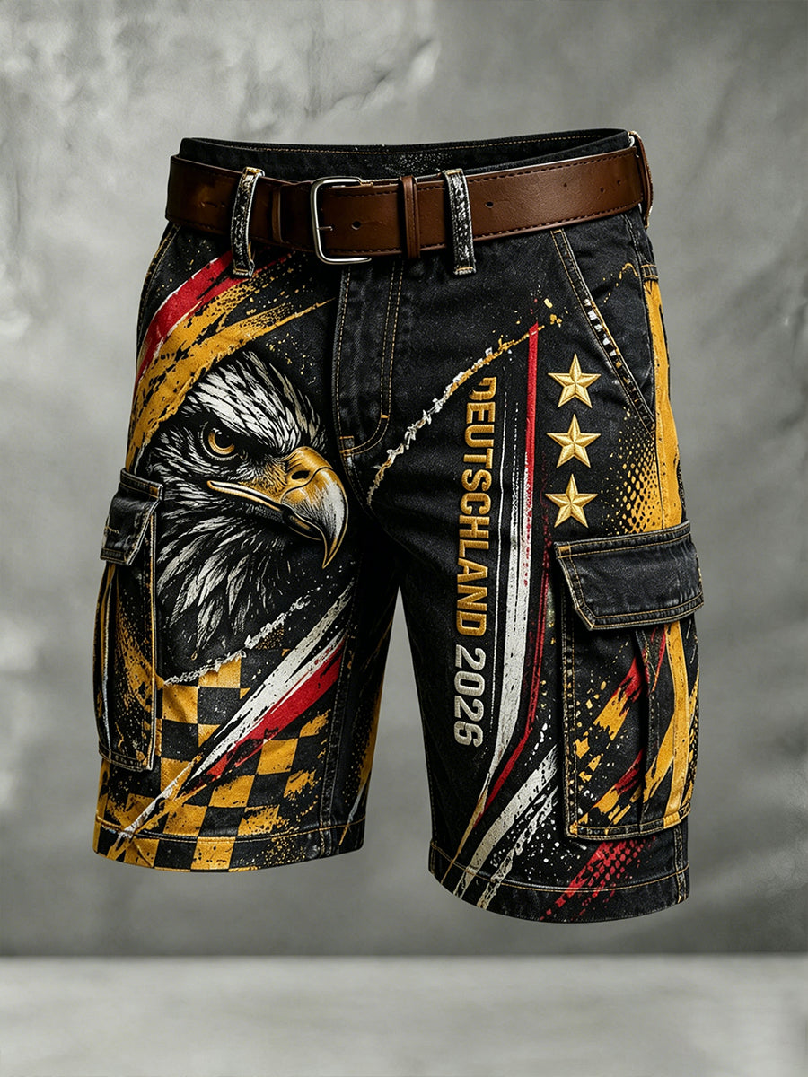 Herren Deutschland Fußball Kunstdruck Freizeit shorts