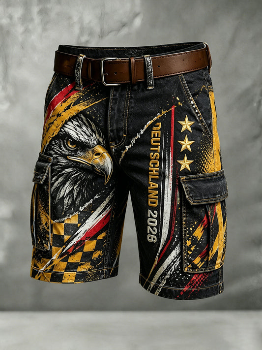 Herren Deutschland Fußball Kunstdruck Freizeit shorts