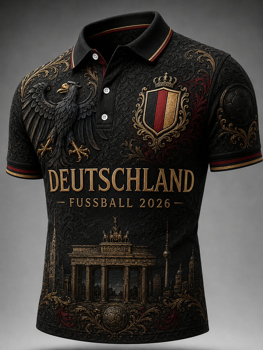 Herren Vintage Deutschland Fußball Fan Bedrucktes Hemd
