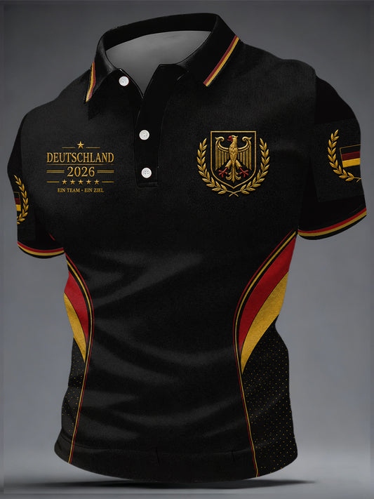 Männer Deutschland Fußball Fan Print Casual Top
